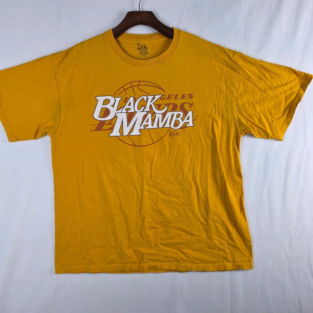 Majestic Kobe Bryant Black Mamba Los Angeles Lakers Mens Graphic T-Shirt Gold XL